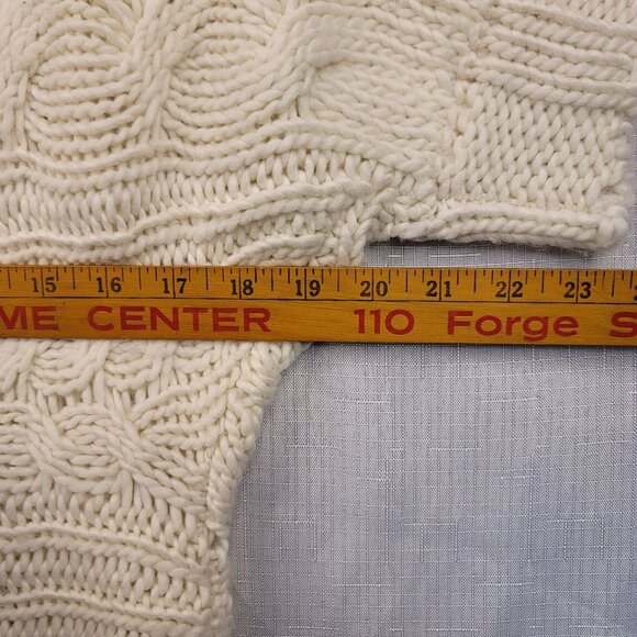 The Limited Womens Cream Knit Cowl Neck Short Sleeve Sweater L Acrylic & Wool - Picture 7 of 8